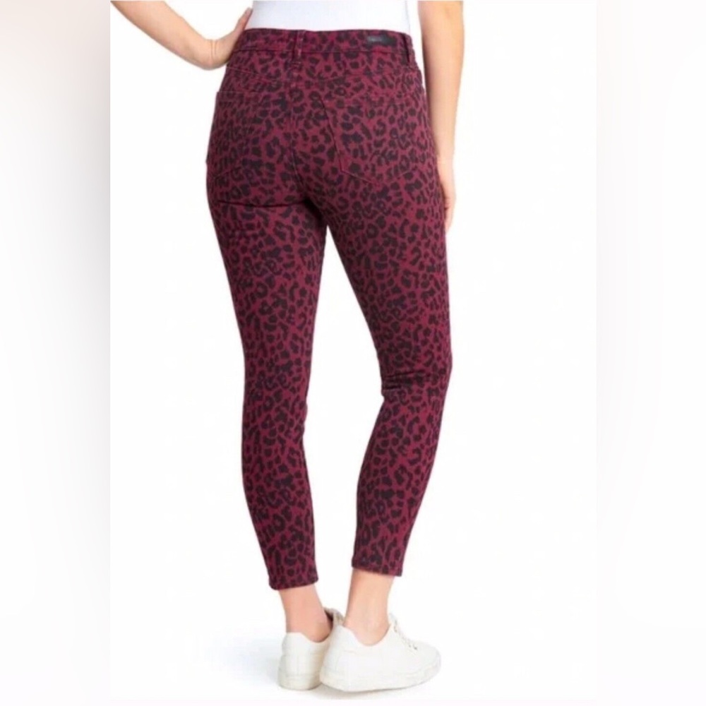 Social Standard by Sanctuary Burgundy Black Leopard Print Jeans Women's Ankle